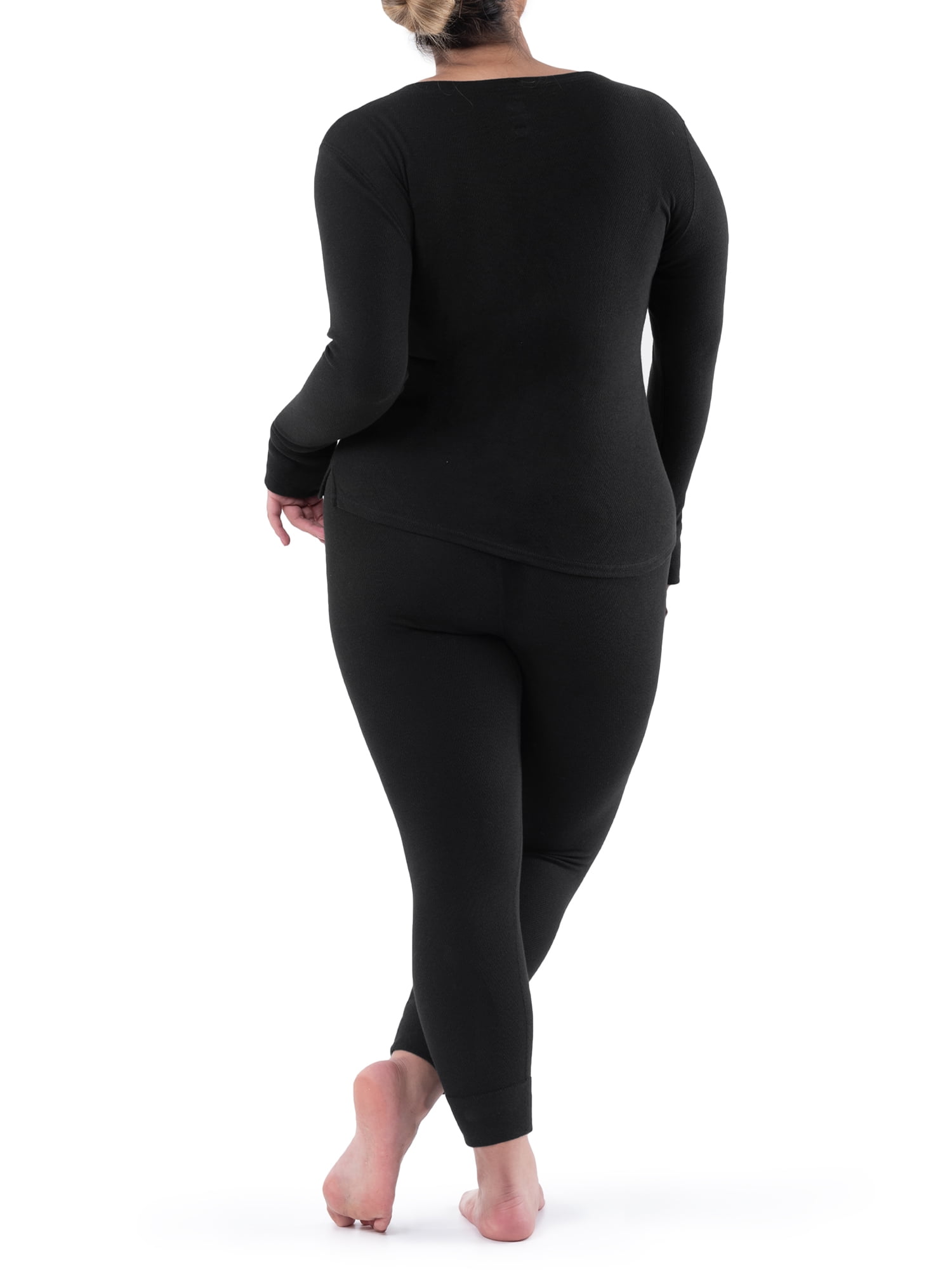 Fruit of the Loom Women's and Women's Plus Thermal Henley Top & Bottom Set
