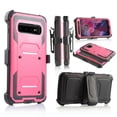 thumbnail image 1 of for 5.8" Samsung Galaxy S10e Hybrid Heavy Duty Belt Clip Shockproof Holster Kickstands Soft Silicone Absorber Rugged Defender Cover Hard Back Dual Layers Armor Bumper Phone Case Pink, 1 of 4