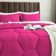 thumbnail image 4 of 1 Piece Honeycomb Design Comforter, 800 TC, 100% Egyptian Cotton, Oversized Super King Size Hot Pink Solid, 4 of 5