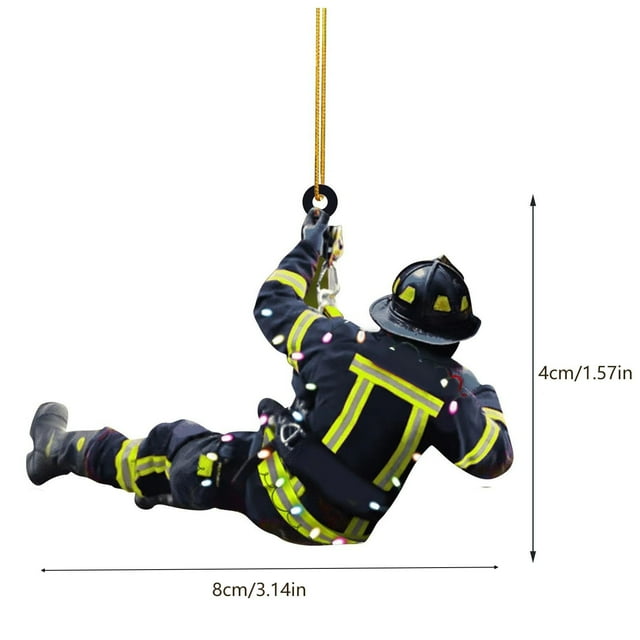 Vaidha Christmas Decorations With Double-Sided Acrylic Pendant For Christmas Firefighters