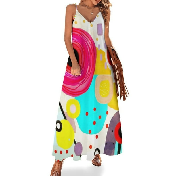 Ruth Fitta-Schulz - Vestido sin mangas abstracto único hecho a mano con acuarela Vestido de mujer