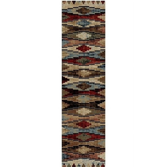 Mayberry Rug  2 ft. 3 in. x 7 ft. 7 in. American Destination Cross Plains Area Rug, Multi Color