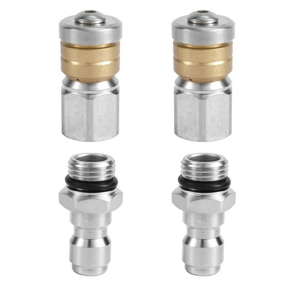 4 Pcs Sewer Jetter Nozzle Set, for Pressure Washer Drain Jet Hose Tips with 1/4Inch NPT Quick Connector 5000 PSI,4 * nozzle,As Shown