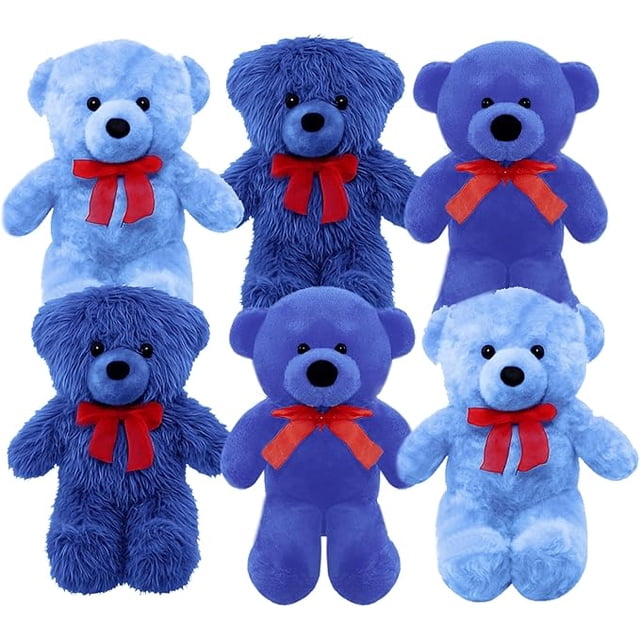 Set de 6 piezas Osos Mix Flomo color azul surtidos de peluche