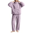 thumbnail image 2 of StSilkitty Women Fleece Pajama 2 Piece Sets Long Sleeve Zip up Cable Coat and Pants Sleepwear Set with Pockets Winter Warm Loungewear, 2 of 9