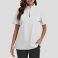 thumbnail image 5 of Women's Stand Collar Scrub Top with Zipper Front – Soft Stretch Breathable Fabric with Multiple Pockets White 5XL, 5 of 5
