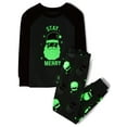 thumbnail image 2 of The Children's Place Kids Unisex Matching Sibling Glow-in-the-Dark Stay Merry Snug Fit Cotton Pajamas, Sizes 4-16, 2 of 3