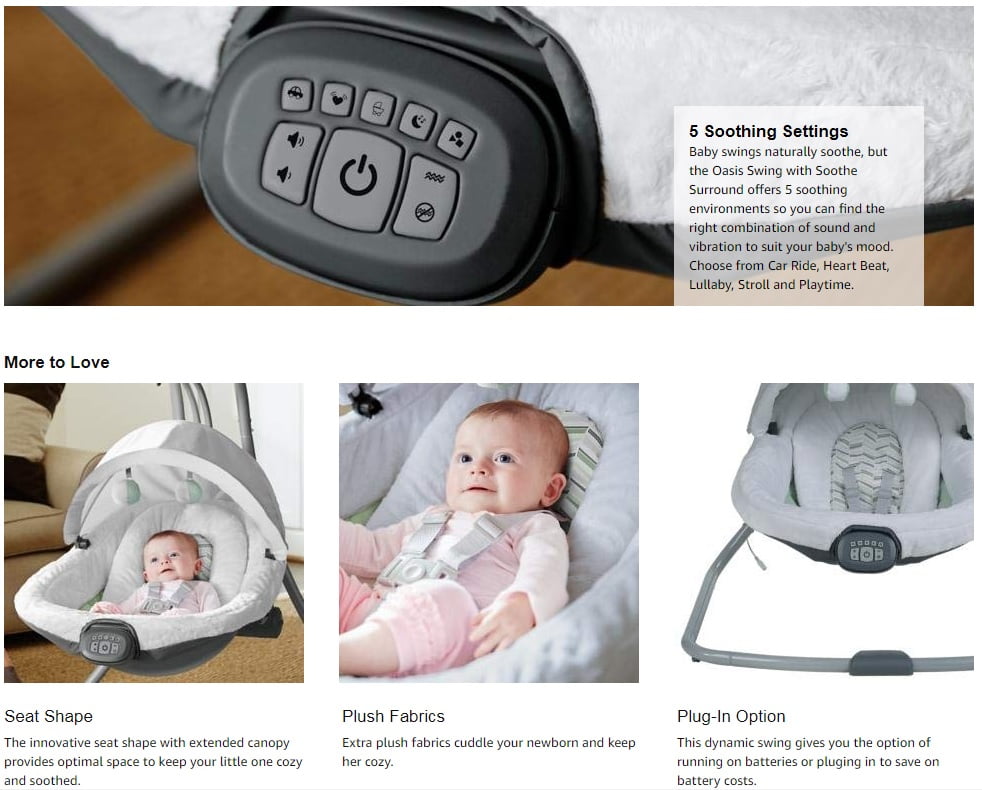 graco oasis swing with soothe surround technology