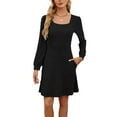 thumbnail image 2 of RKSTN Robes pour Femmes Couleur Unie Manches Longues Robe Fermée Robe Ample, 2 of 5