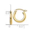 thumbnail image 3 of 10K Yellow Gold 1/2 inch Classic Hoop Earrings for Women, 3 of 7