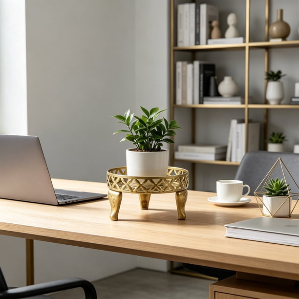 Soporte para Plantas de Hierro Forjado: Estante de Pie para Macetas, Apto para Uso Interior y Exterior, Estante de Decoración de Estilo Europeo para Plantas Pequeñas En Maceta.