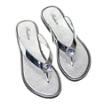 thumbnail image 3 of ZTTD 2023 Sandwiched Herringbone Women's Slippers With Diamond Rhinestone Beach Shoes Flat Bottom Comfortable Flip Flops Sandals Silver, 3 of 7