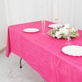 thumbnail image 4 of BalsaCircle Fuchsia 60" x 102" Accordion Crinkle Taffeta Rectangular Tablecloth, 4 of 8