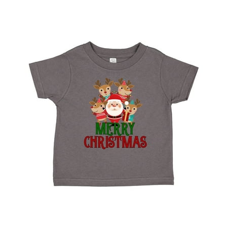 

Inktastic Merry Christmas Santa Reindeer Gift Toddler Boy or Toddler Girl T-Shirt