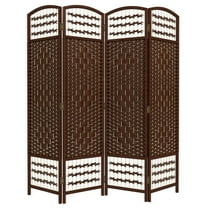 HOMCOM 4 Panel Room Divider, Folding Screen, 5.6', Brown