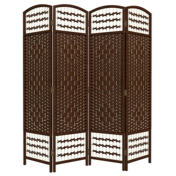 HOMCOM 4 Panel Room Divider, Folding Screen, 5.6', Brown