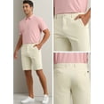 thumbnail image 5 of INSPIRE CHIC Men's Classic Button Solid Color Flat Front Zipper Formal Chino Dress Shorts 32 Beige, 5 of 6