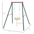 thumbnail image 3 of Outsunny Metal Swing Set with U-Shaped Swing, Seat, Kids Swing Set for Backyard, Outdoor, Playground, Multicoloured, 3 of 10