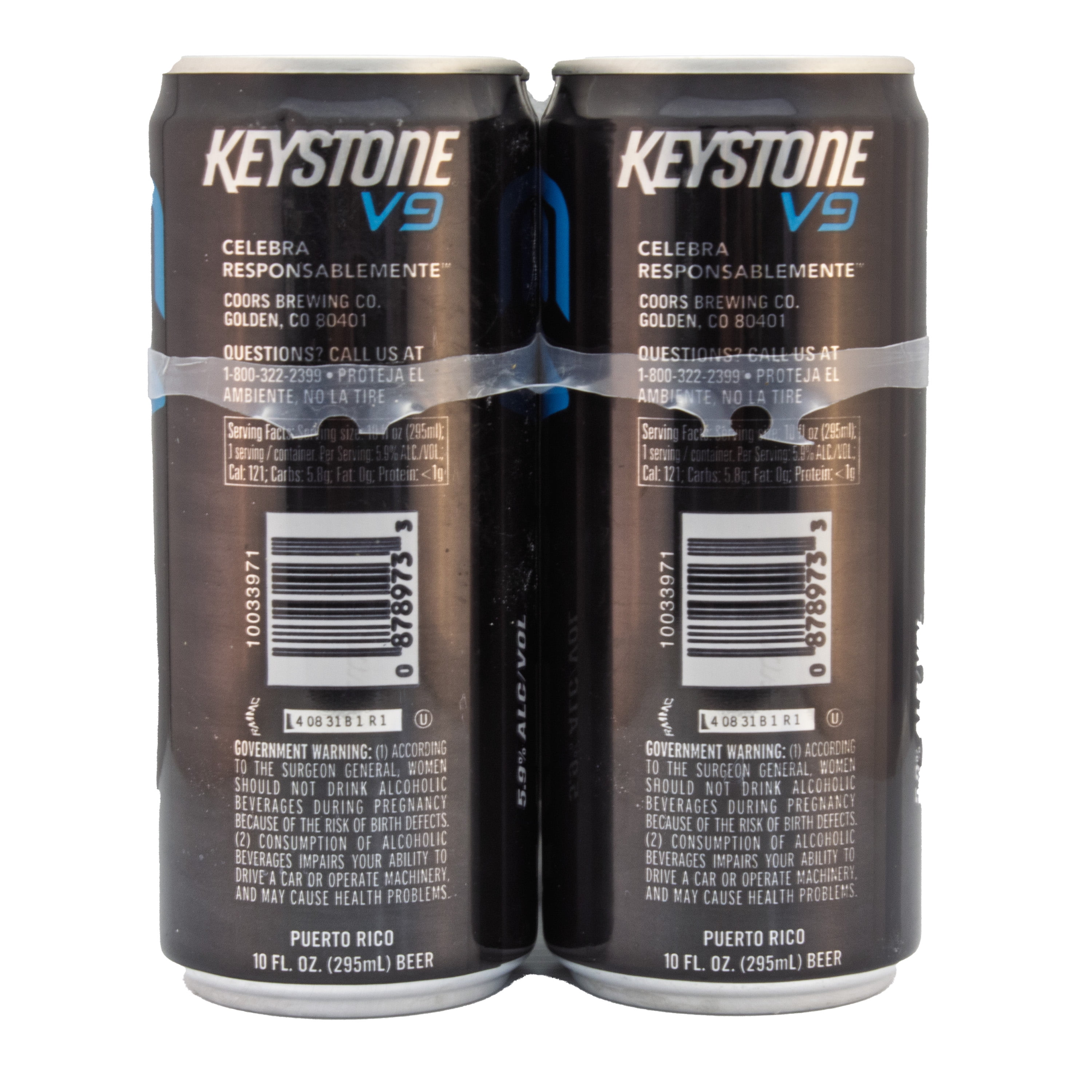 Keystone V9 Lager Beer, 6 Pack, 10 fl oz Aluminum Cans, 5.95% ABV