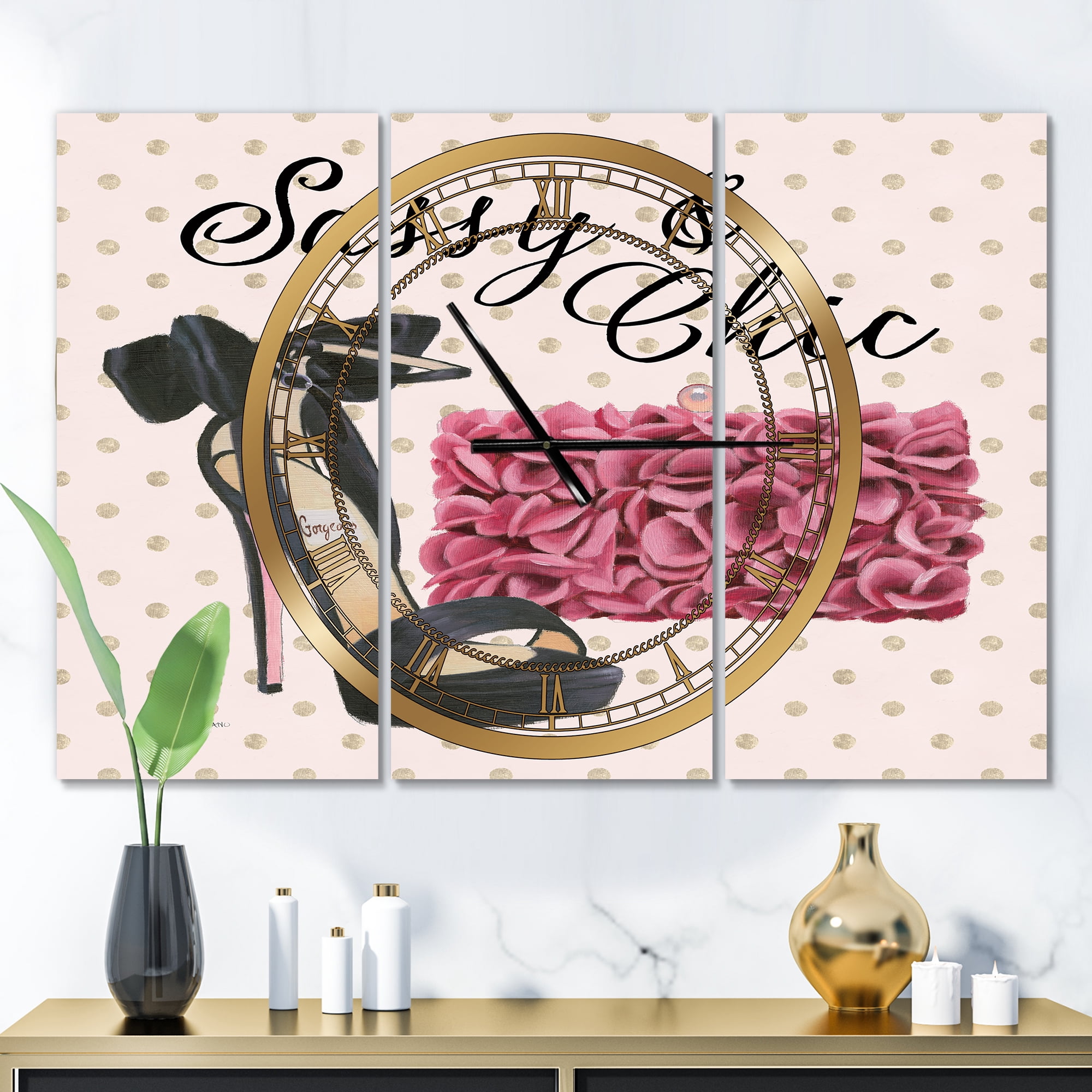 Designart 'Glam fashion High Heels II' Traditional wall clock