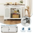 thumbnail image 3 of M optimized Rattan Rolling Kitchen Island Table with Drop Leaf, Tilt Out Trash Can Cabinet with 2 Door, Storage Cabinet, 2 Drawer, Spice Rack, Kitchen Cart, 3 of 9