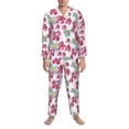 thumbnail image 3 of Sikiie Watercolor Flowers Mens Pajama Set, Soft Warm Long Sleeve Sleepwear, Cozy Button-Down Pjs for Men-Large, 3 of 7
