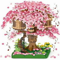 Pink Cherry Blossom Tree Building Set,(2008pcs) Flowers Bonsai Tree Mini Blocks Kit for Adult & Kid, Japanese Sakura-Tree House Building Blocks Set,Gift Ideas for Girls 8 10 12 14 