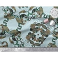 thumbnail image 2 of Soimoi Silk Fabric Quatrefoil & Peacock Bird Decor Fabric Printed Yard 42 Inch Wide, 2 of 3