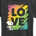 thumbnail image 3 of Peanuts - Rainbow Love Scribble - Ladies Short Sleeve Classic Fit Tee, 3 of 6