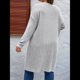 thumbnail image 4 of Cárdigan de Punto Ligero y Suave para Mujer, de Talla Grande, con Mangas Largas, Abierto Al Frente y Bolsillos. Gris XL, 4 of 7