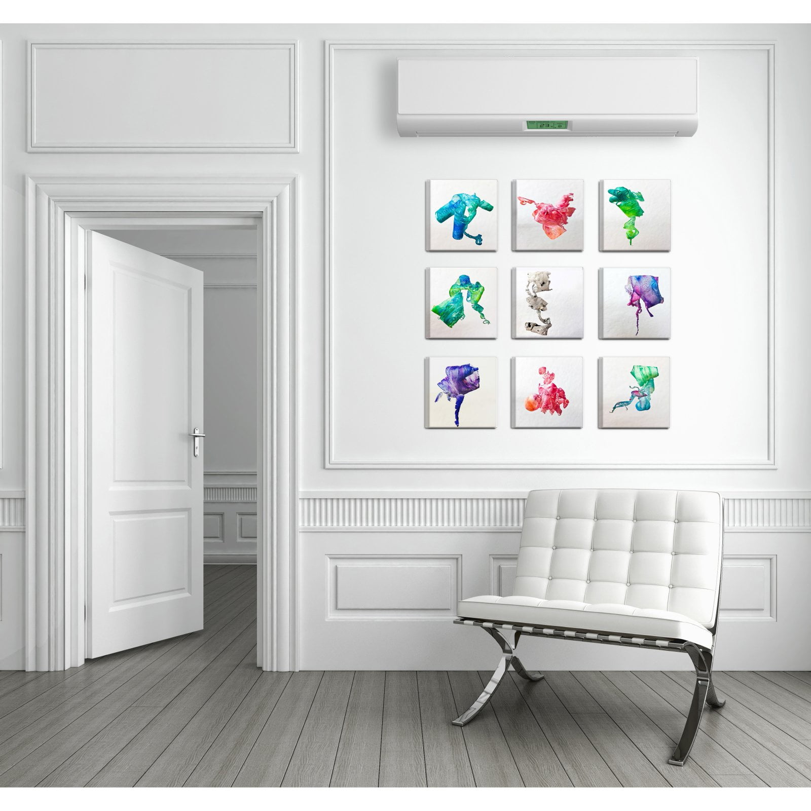 The Stupell Home Decor Collection Abstract Ribbons by In House Art 9 Piece Canvas Wall Art Set