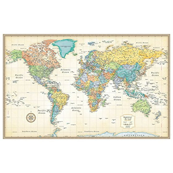 Rand McNally Classic World Wall Map Laminated Walmart