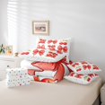 thumbnail image 4 of Erosebridal Cartoon Bowknot Bedding Full Size, Cherry Fruit Bed in a Bag Full size, Teens Teenager Reversible Bed Set, Breathable Room Decor, 7 Pieces, 4 of 6