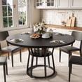 thumbnail image 1 of Space-Saving Farmhouse Dining Table – 47.2 Inch Round Table with 2-Tier Storage Shelf – Metal Base – Seats 4–6 – Perfect for Living Room, Apartment, 1 of 7