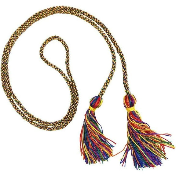 LBGTQ  Graduation Honor Cords - 68” Length - Rainbow Colored - Secure Knotted Tassel Ends - Ideal Gift - One Size Fits All