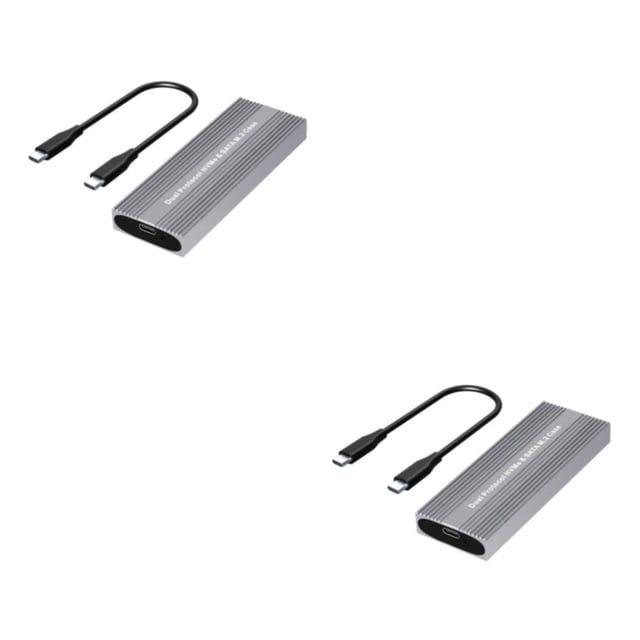 Injueey Caja Ssd con carcasa de aleación de aluminio No para conducir Ssd Estuche externo M2 Nvme Estuche M2 Ssd Estuche Nvme Ssd Fácil de Línea AC 2piezas
