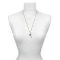 thumbnail image 3 of Delight Jewelry Silvertone Crystal Royal Blue Spinner Silvertone Always My Sister Bar Charm Necklace, 23", 3 of 4