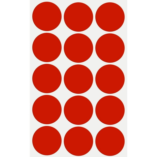 Royal Green Red Colored dot Stickers Labels - Permanent Adhesive Round Label 1.25