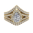 thumbnail image 4 of Wedding Ring Set Solitaire Enhancer Look Diamond Bands 14K Gold (Moissanite Center), 4 of 5