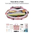 thumbnail image 4 of Tote Bag for Women - Pink Beagle and Flower Shoulder Bag - Large Utility Work Duffle Bag with Zipper Handbag for Travel, Work, Sprots, 4 of 5