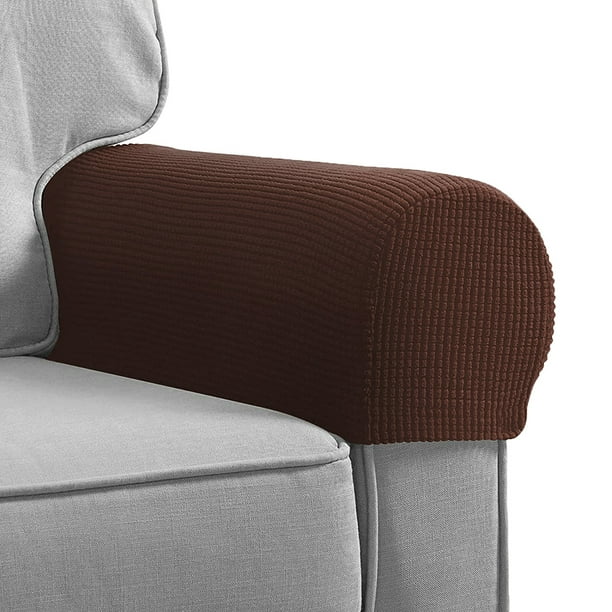 2pcs Stretch Polyester Armrest Covers Furniture Protector Anti Stain Washable Sofa Armchair Slipcovers For Recliner Set Of 2 Slip High Fabric Couch Arm Cover Slipcover Com 2pcs Stretch Polyester Armrest Covers, White Leather Sofa Arm Covers