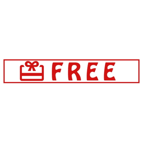 Printtoo Free Self Inking Rubber Stamp Pre-Inked Office Stamp- Home Office Business Stationery, Red- 42 x 9 mm