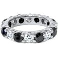 thumbnail image 4 of Pompeii 5ct Black & White Diamond Eternity Ring 14K White Gold (G/H,I2-I3), 4 of 4