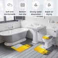 thumbnail image 6 of Abstract Color Block Bathroom Rugs Set White Yellow Black Modern Non Slip Absorbent Soft Bath Mats 3 Piece Set with Bathroom Rug, U-Shaped Floor Mat, Toilet Seat Cover Large Size, 6 of 9