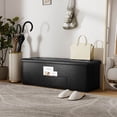 thumbnail image 2 of Costway 43 Inches Folding Storage Ottoman Bench with Side Pocket Storage Chest Black, 2 of 10