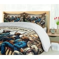 thumbnail image 6 of Ambesonne Humorous Duvet Cover Set, Happy Hour Bulls and Bears, King, Sand Brown Multicolor, 6 of 6
