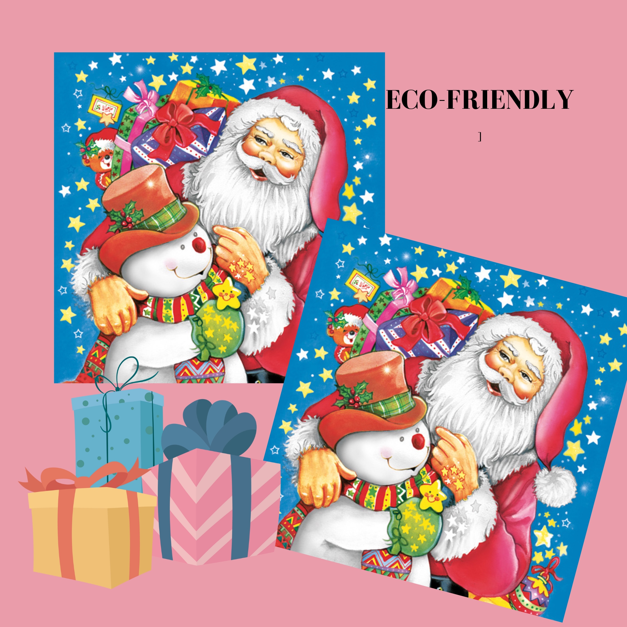 Keep Unique Santa Christmas Decorative Paper Napkins, Decoupage Napkin, Pack/20