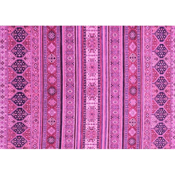 Ahgly Company Indoor Rectangle Abstract Pink Modern Area Rugs, 8' x 10'