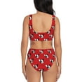 thumbnail image 3 of Daiia Bulldog Red Women's Bikini Set Two Piece Swimsuit High Waisted Bikini Adjustable Straps Bikini Perfect for Beach, Pool, and Summer Vacation-Small, 3 of 9
