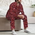 thumbnail image 7 of Daiia Red Glitter for Men's Long-Sleeved Pajama Set – Soft & Comfortable Sleepwear Button-Up Pajamas Cozy Lounge Wear-Large, 7 of 7